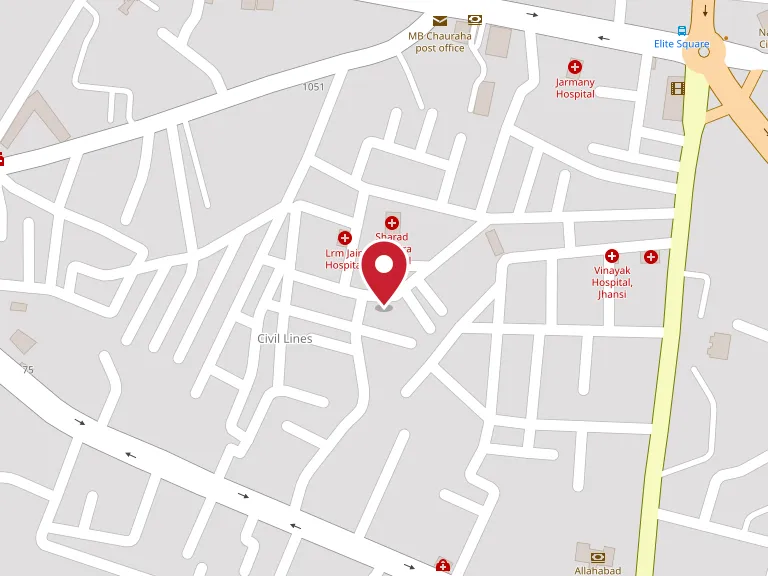 Map showing Lucky Papers at Civil Lines, Jhansi