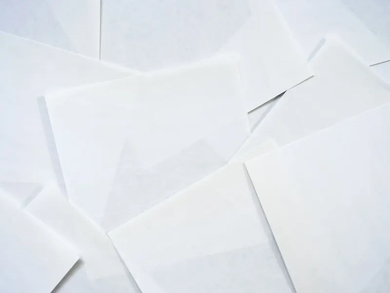 Pile of bright white paper board sheets
